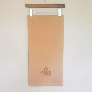 Beehive and floral  embroidered cotton table runner